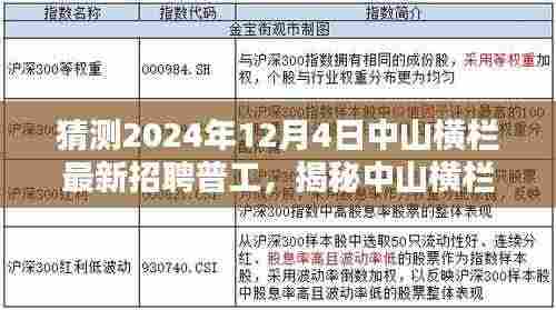 揭秘中山横栏普工招聘内幕与巷弄特色小店探秘之旅!