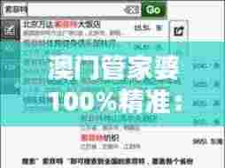 澳门管家婆100%精准：领航财务规划的智能财务顾问