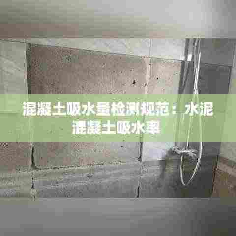 混凝土吸水量检测规范:水泥混凝土吸水率