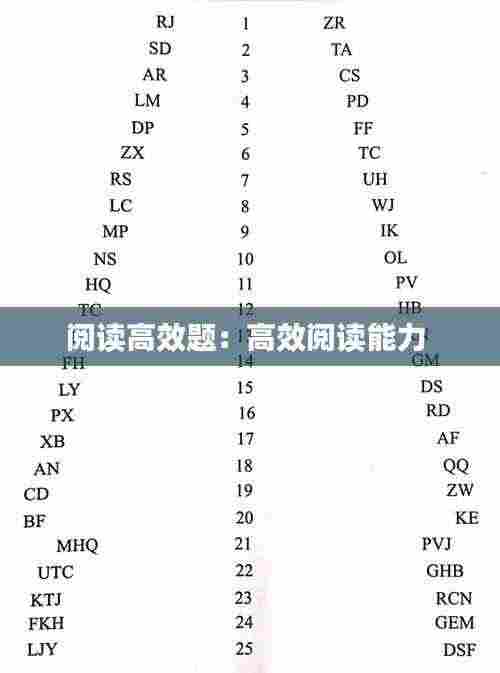 阅读高效题：高效阅读能力 