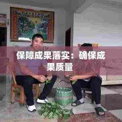 保障成果落实：确保成果质量 