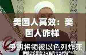 美国人高效：美国人咋样 